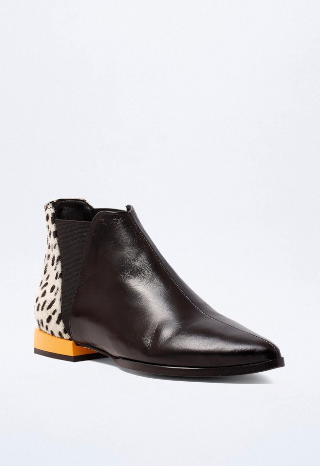 Botín animal print de mujer negro GLO catwoman