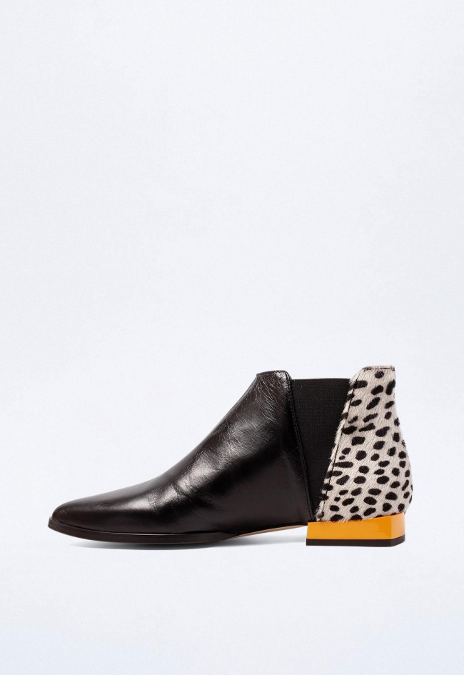 Botín animal print de mujer negro GLO catwoman