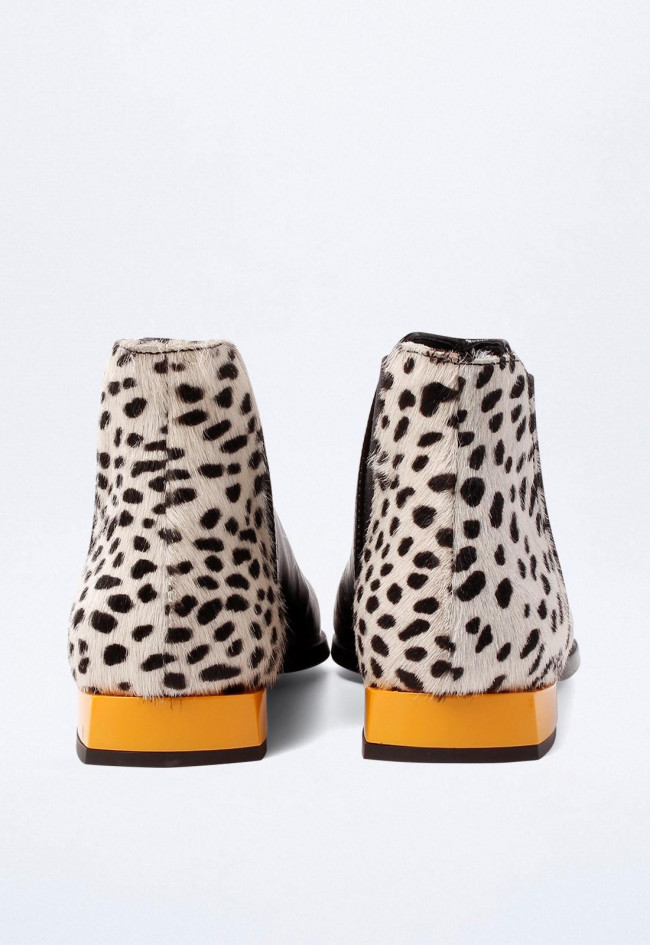 Botín animal print de mujer negro GLO catwoman