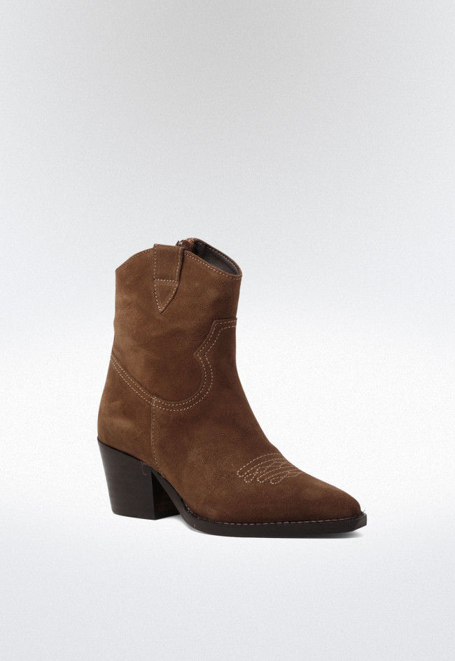 Botín cowboy de mujer cuero Glo 6540