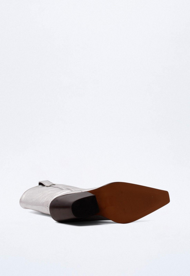 Bota cowboy de mujer plata GLO 8555