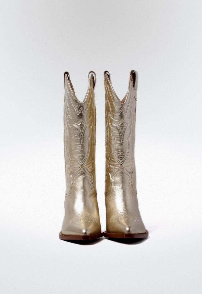 Bota de piel cowboy de mujer platino Glo arizona