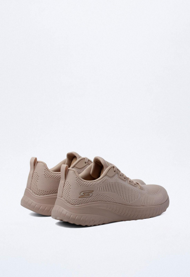 Zapatilla deportiva beige con knit resistente y plantilla Memory Foam | Vegana y cómoda | SKECHERS BOBS Squad
