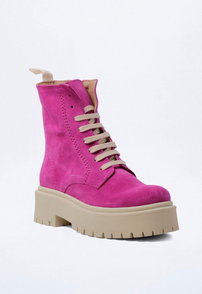 Botín piel de mujer fucsia VAS 7076v