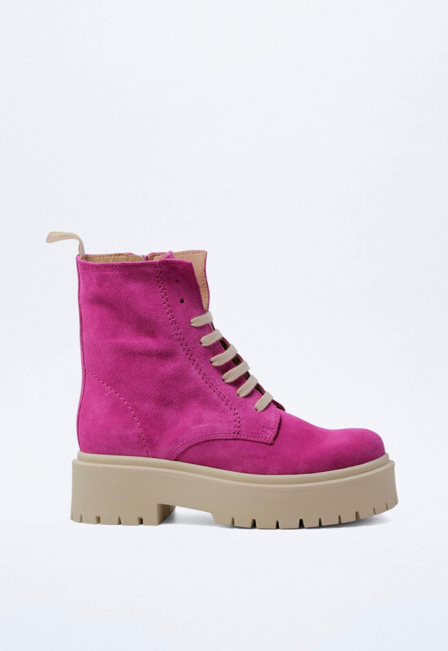Botín piel de mujer fucsia VAS 7076v