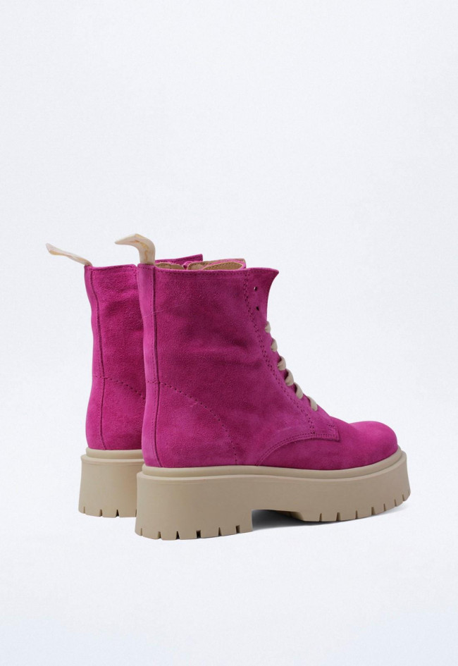 Botín piel de mujer fucsia VAS 7076v