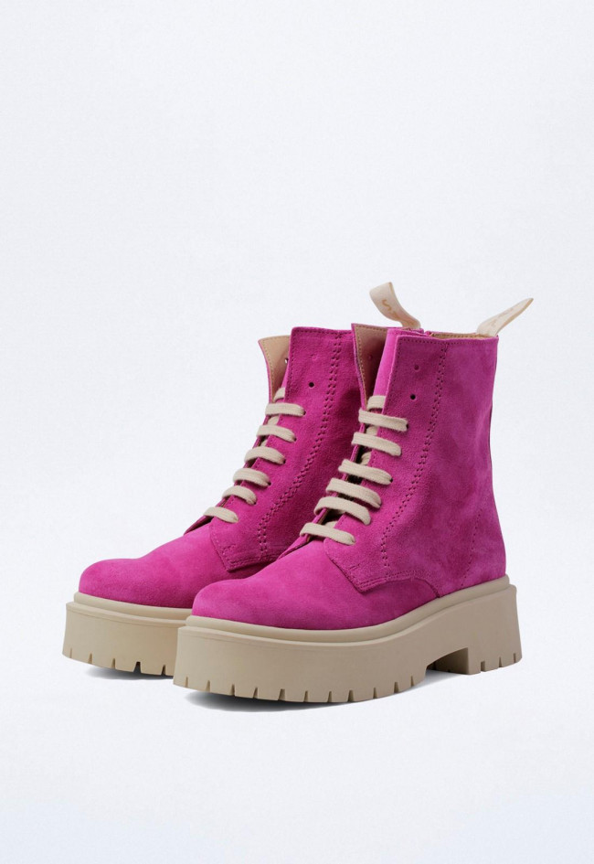 Botín piel de mujer fucsia VAS 7076v