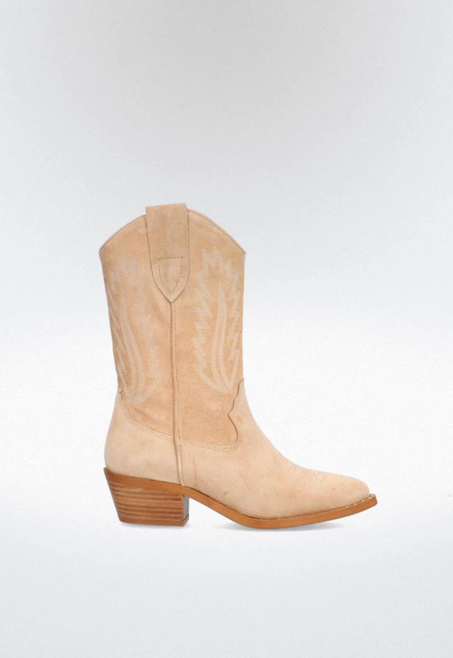 Bota de piel de mujer arena Alpe claire