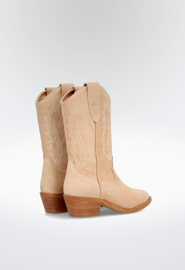 Bota de piel de mujer arena Alpe claire