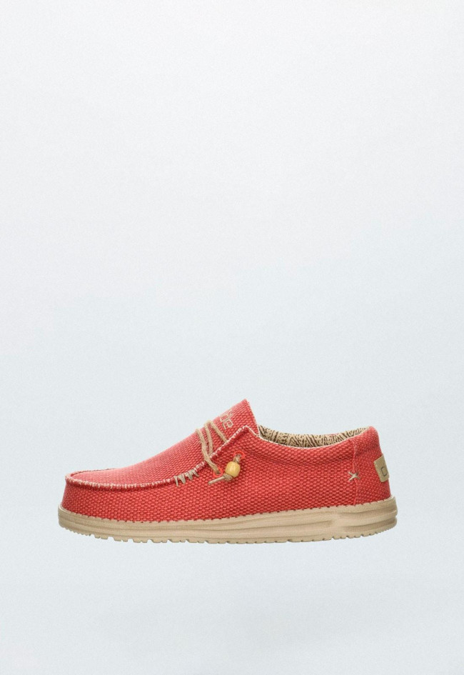 Zapatillas de hombre rojo Dude wally braided