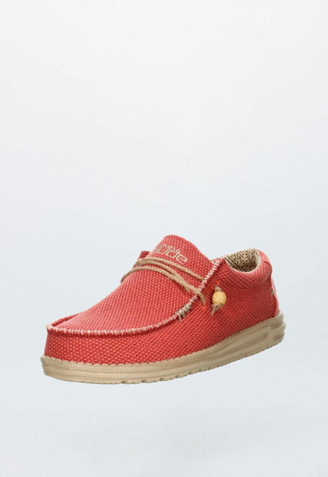 Zapatillas de hombre rojo Dude wally braided