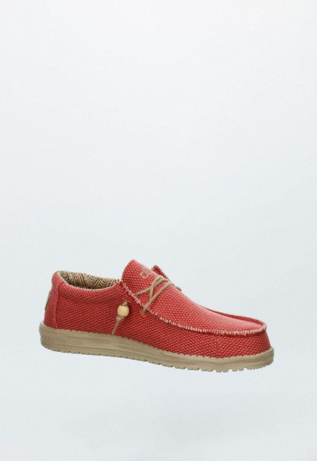 Zapatillas de hombre rojo Dude wally braided