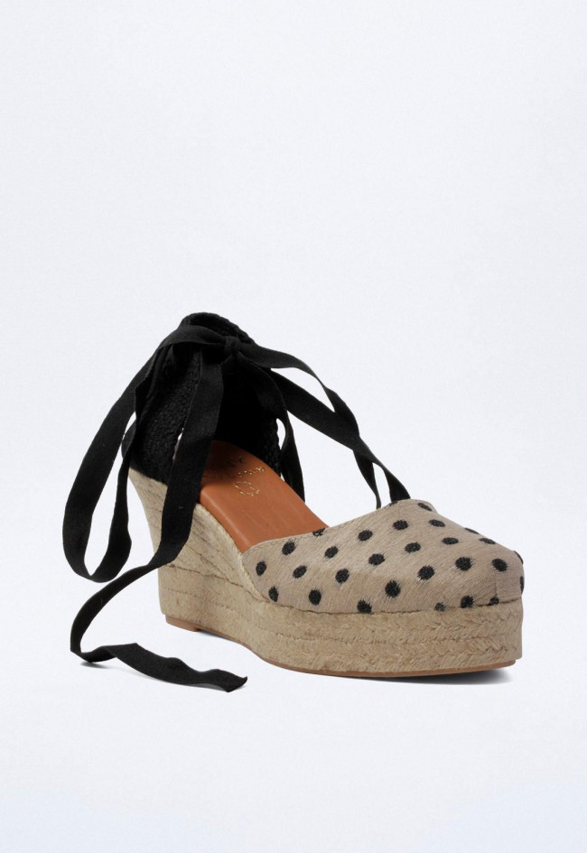 Alpargata Yute de esparto de mujer negro Shiny 6004