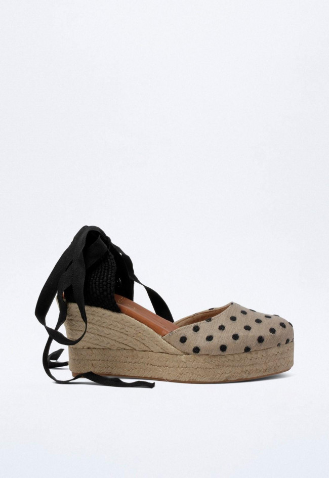 Alpargata Yute de esparto de mujer negro Shiny 6004