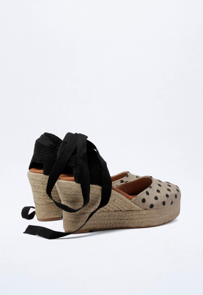 Alpargata Yute de esparto de mujer negro Shiny 6004