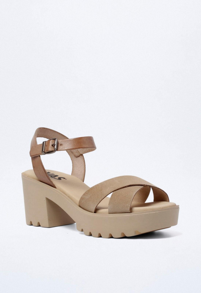 Sandalia de mujer taupe VAS v2326