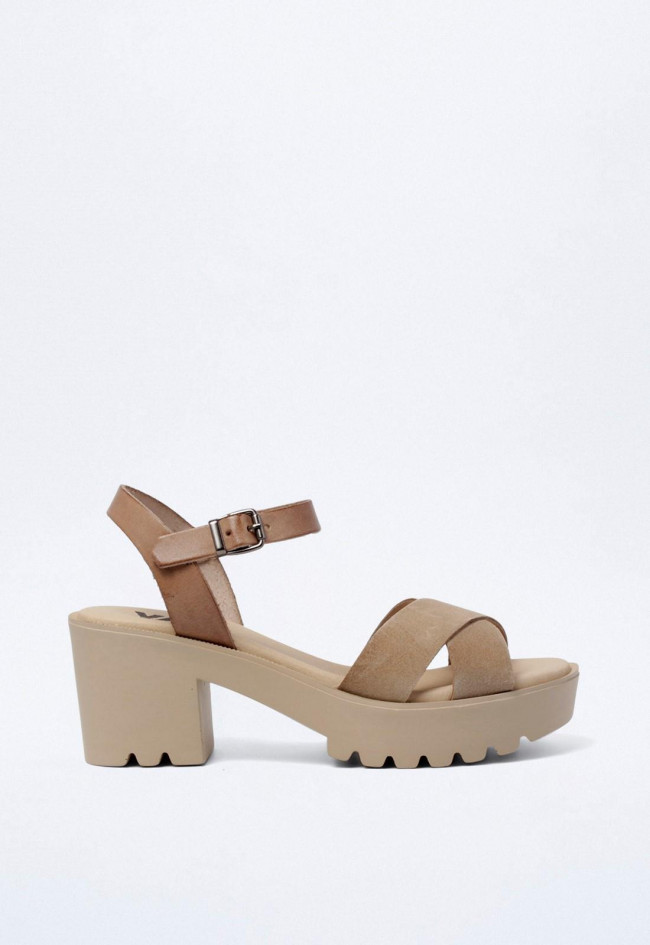 Sandalia de mujer taupe VAS v2326