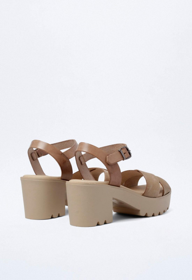Sandalia de mujer taupe VAS v2326