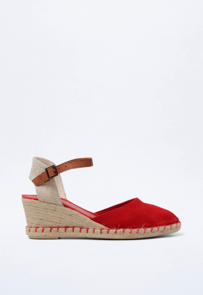 Alpargata de mujer rojo Verbenas malena