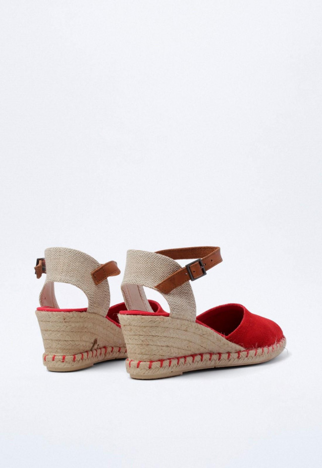 Alpargata de mujer rojo Verbenas malena