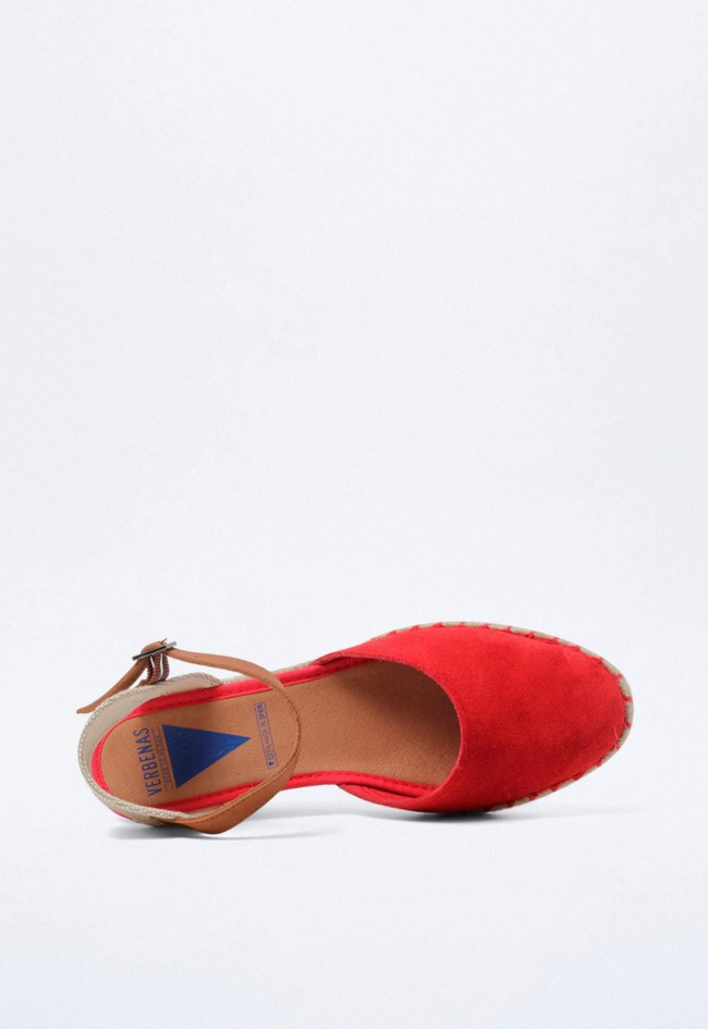 Alpargata de mujer rojo Verbenas malena
