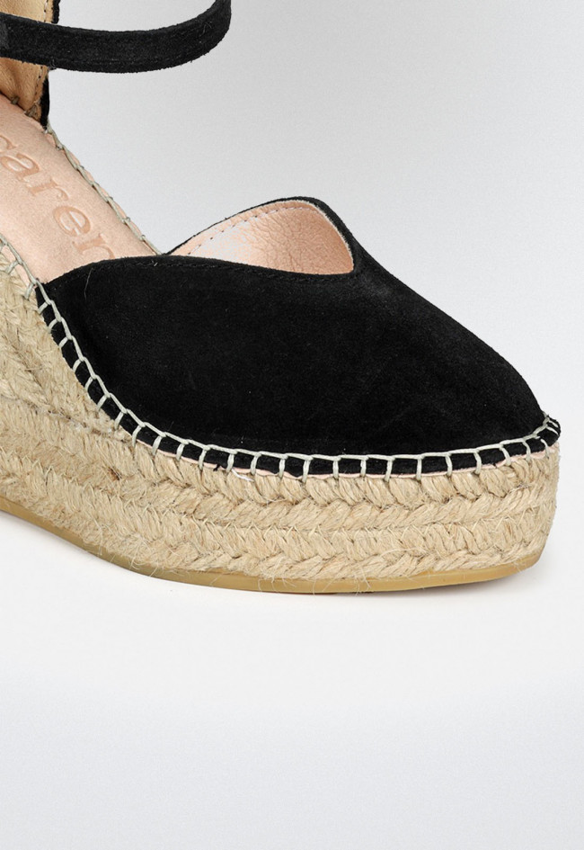 Alpargata Cuña Alba6 Serraje Negro