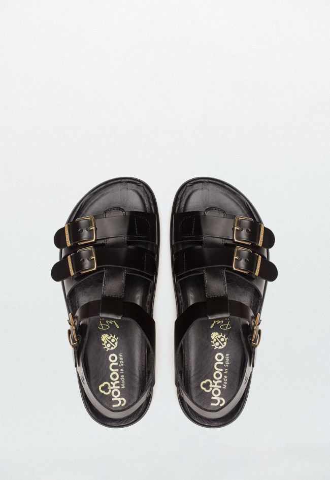 Sandalia de plataforma Yokono Tunez 114 negro