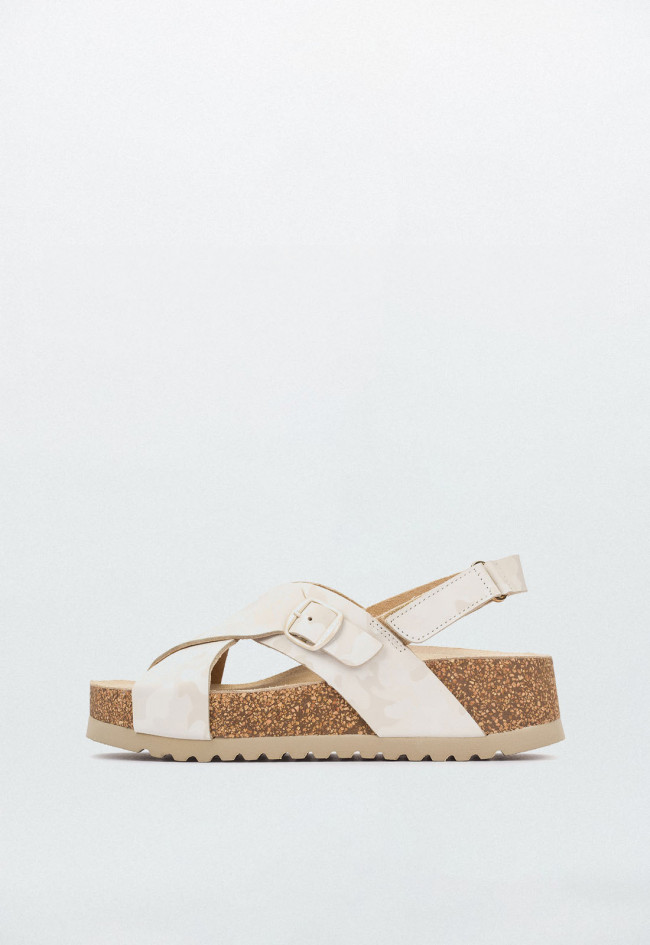Sandalia de plataforma Velez 001 marrón