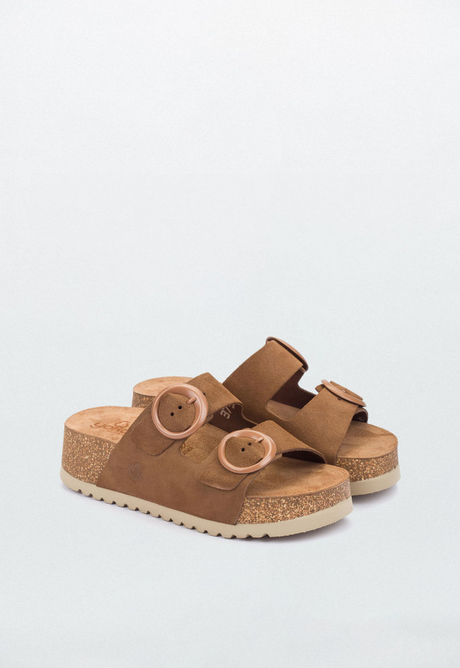Sandalia de plataforma Velez 003 cuero