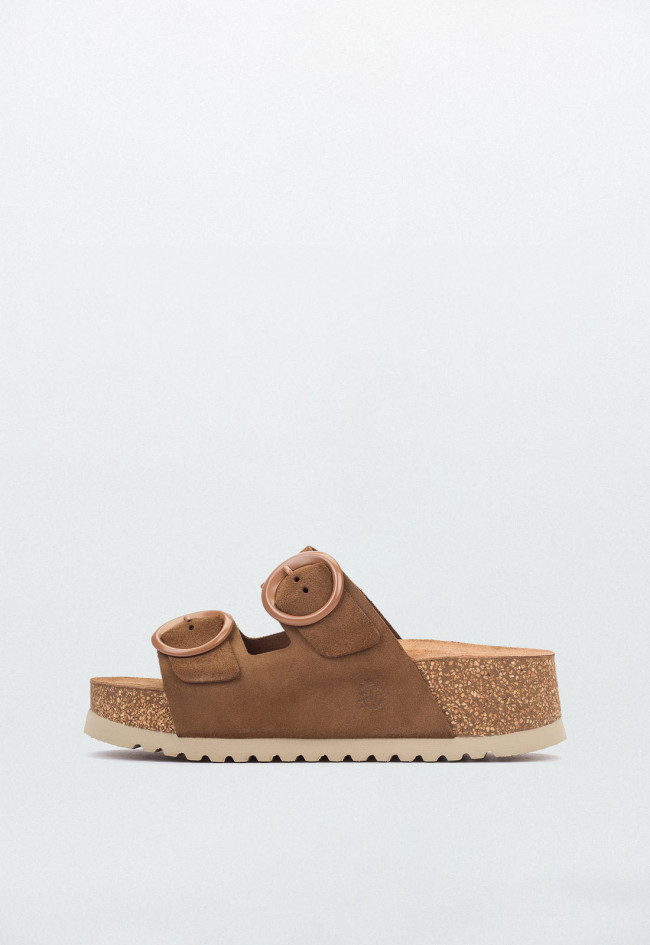 Sandalia de plataforma Velez 003 cuero