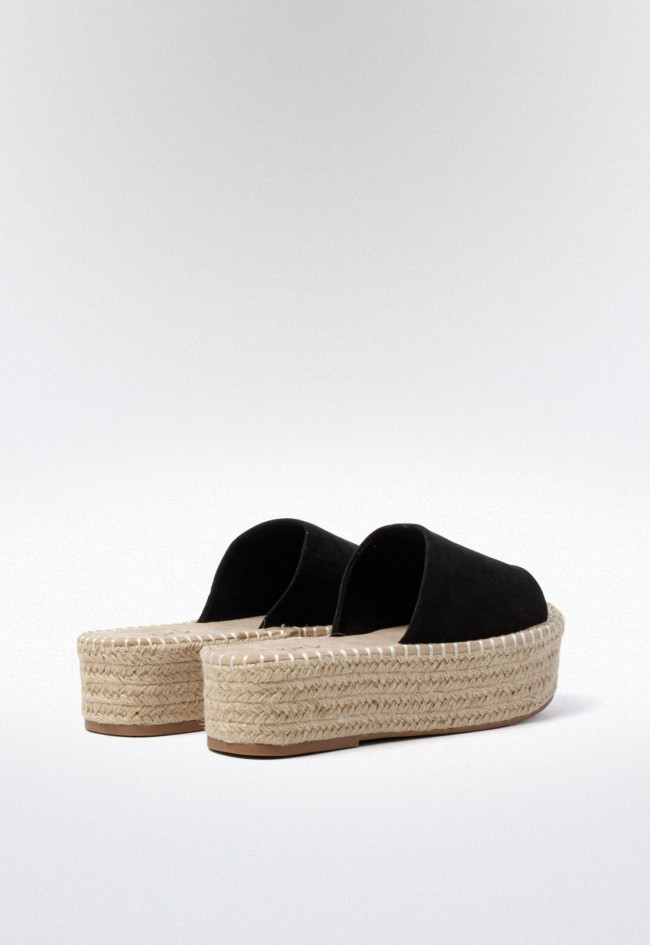 Sandalia esparto de mujer negro VAS 17-123