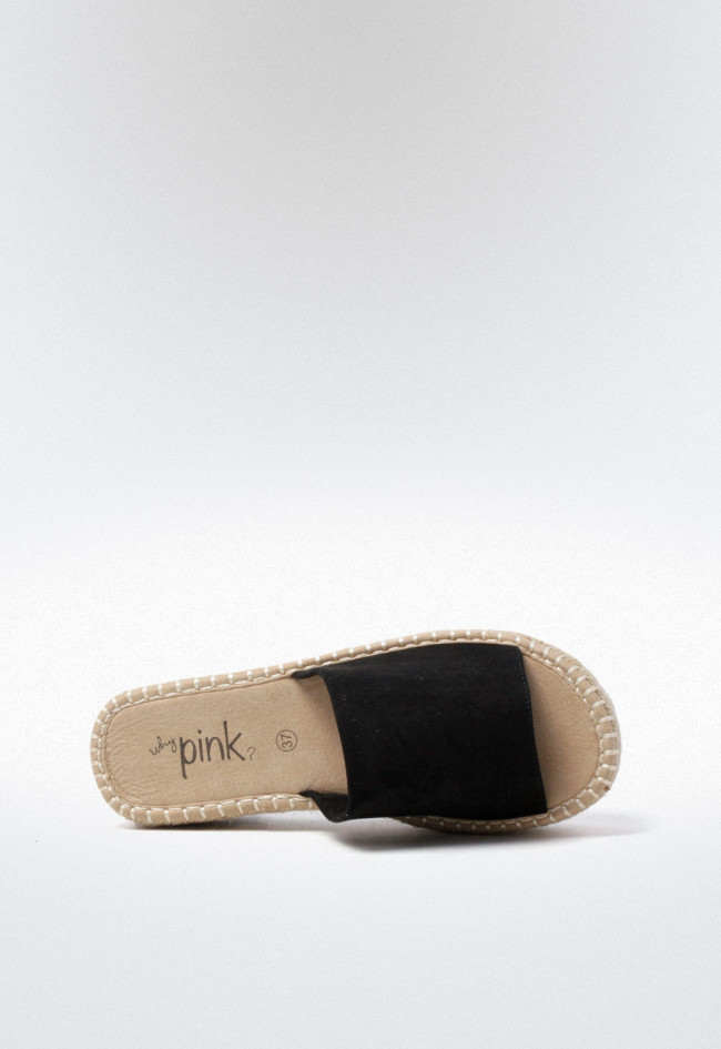 Sandalia esparto de mujer negro VAS 17-123