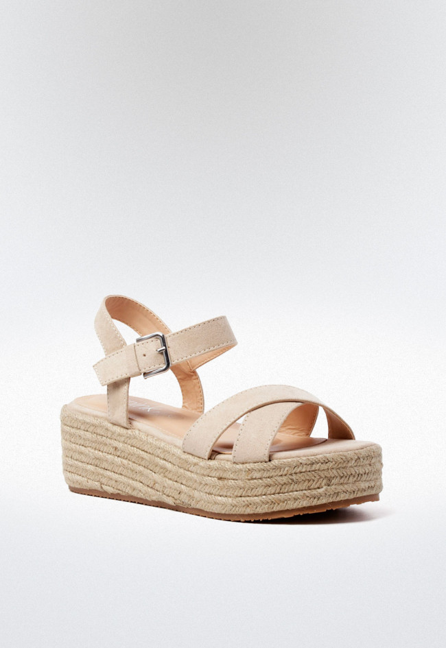 Sandalia esparto de mujer beige VAS 65-689