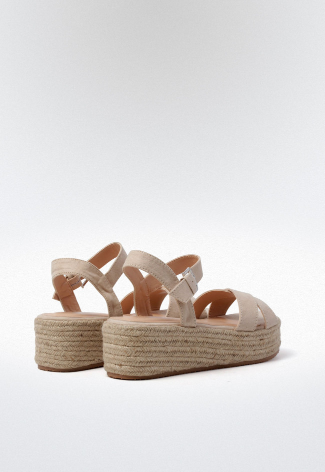 Sandalia esparto de mujer beige VAS 65-689