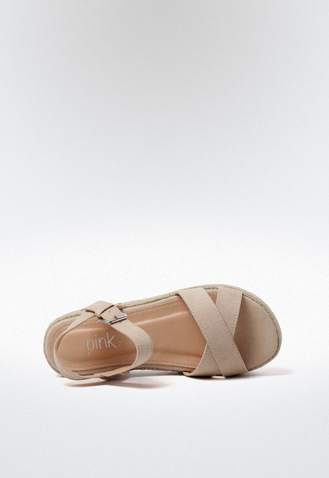 Sandalia esparto de mujer beige VAS 65-689