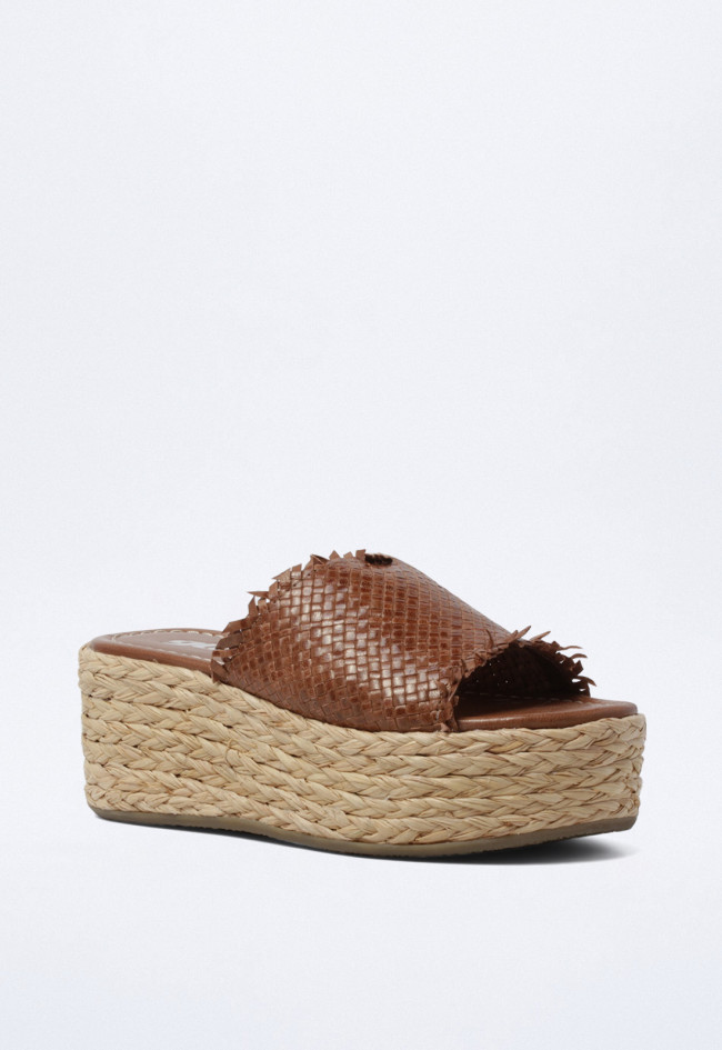 Sandalia esparto de mujer cuero GLO 221161