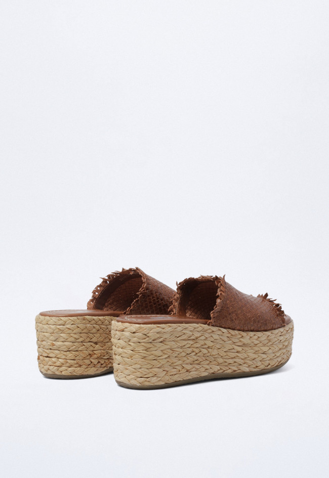 Sandalia esparto de mujer cuero GLO 221161