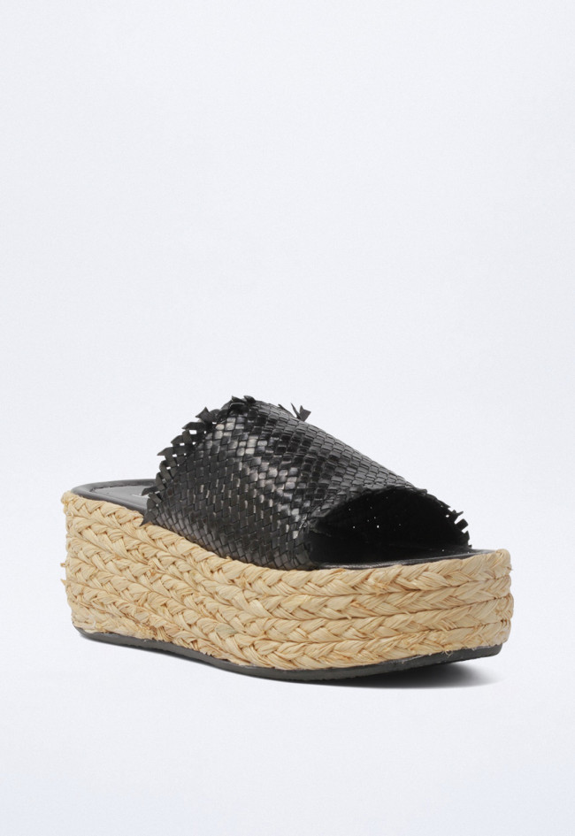 Sandalia esparto de mujer negro GLO 221161