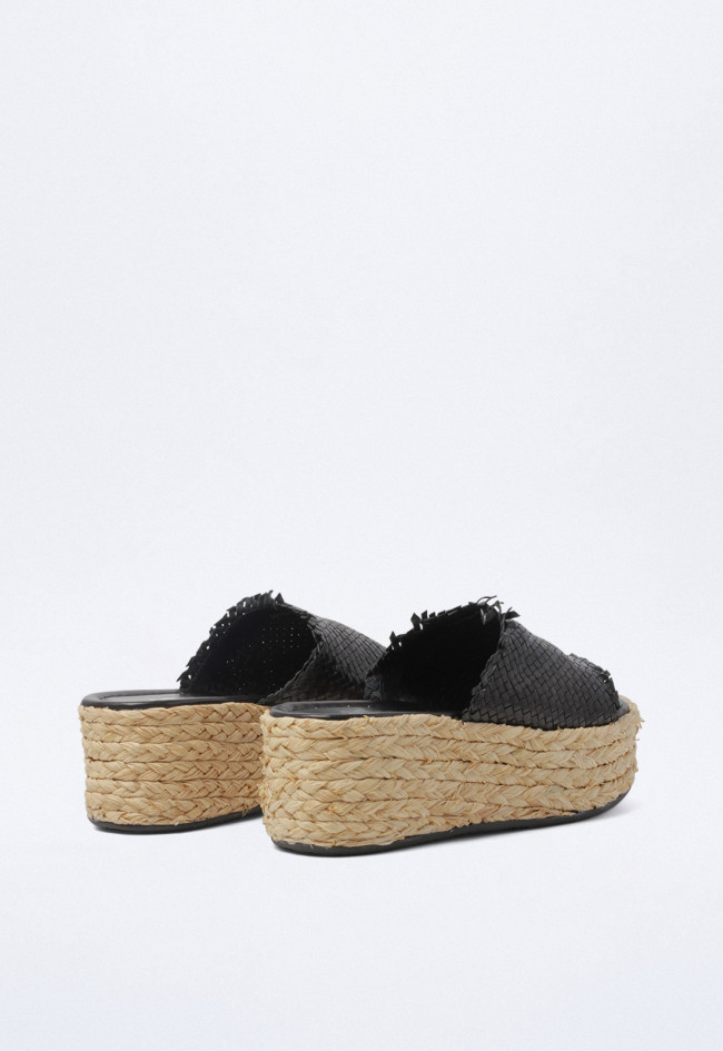 Sandalia esparto de mujer negro GLO 221161