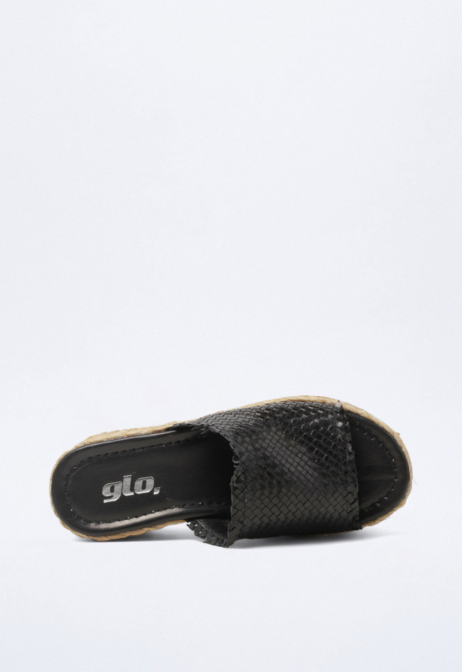 Sandalia esparto de mujer negro GLO 221161