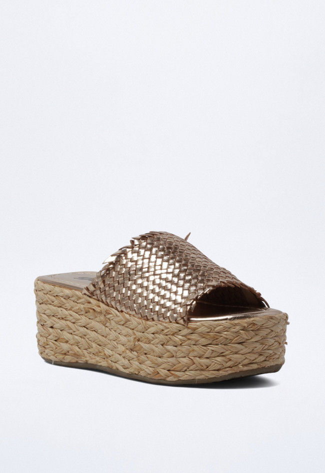 Sandalia esparto Yute de mujer oro GLO 221161