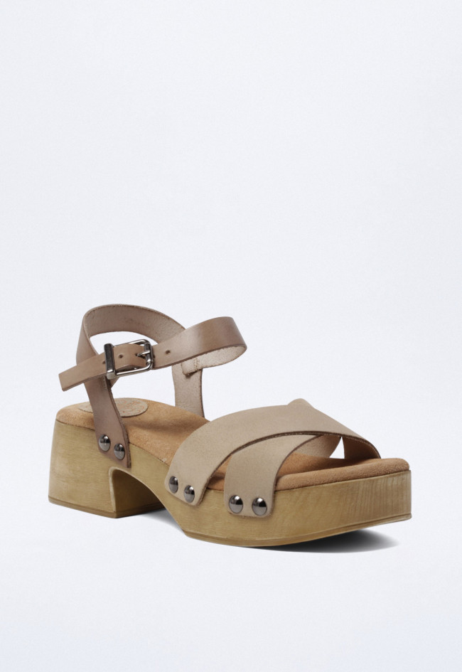 Sandalia de mujer taupe Porronet 2987
