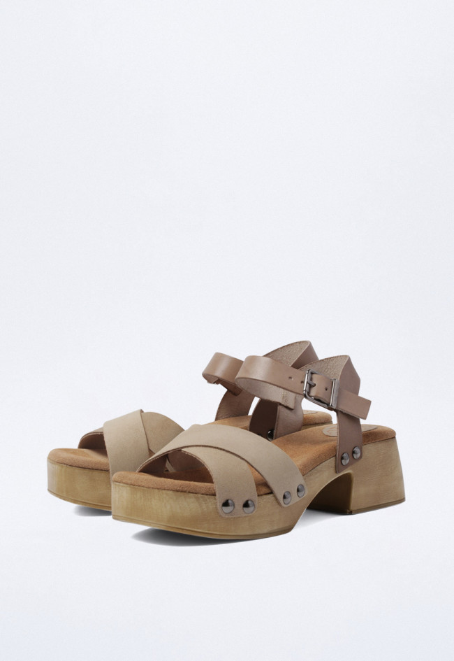 Sandalia de mujer taupe Porronet 2987