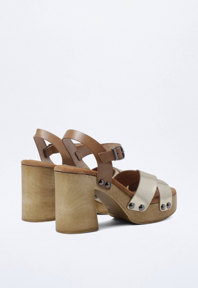 Sandalia de mujer platino Porronet 2923