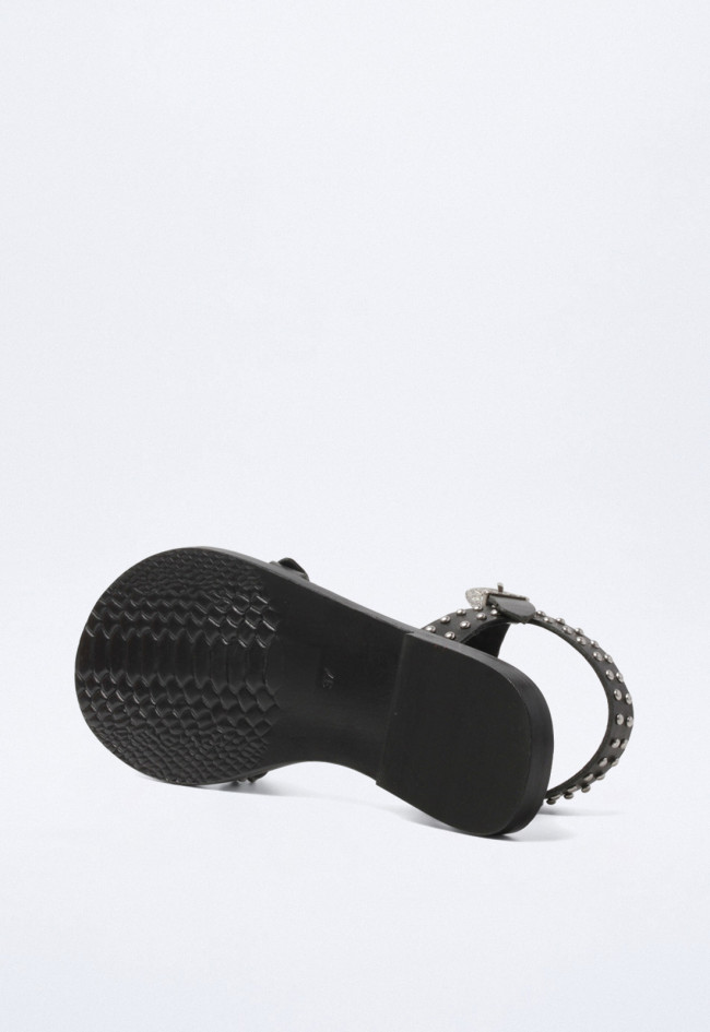 Sandalia tachas y hebillas de mujer negro VAS rsp-7272
