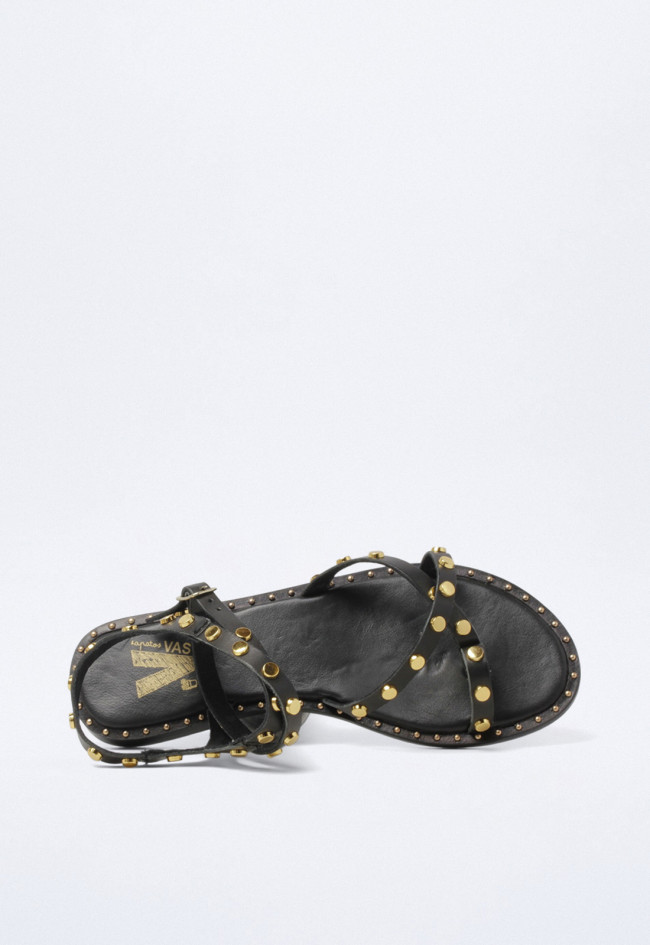 Sandalia tachas de mujer negro VAS rsp-9346