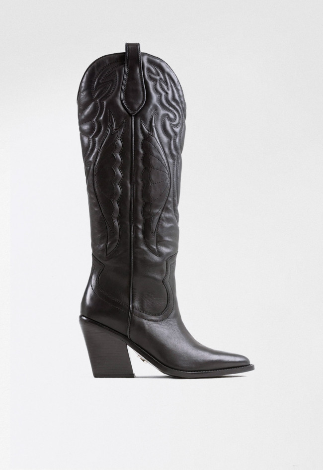 Bota cowboy de mujer negro Bronx new-kole
