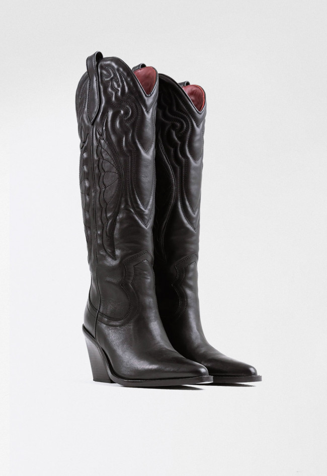 Bota cowboy de mujer negro Bronx new-kole