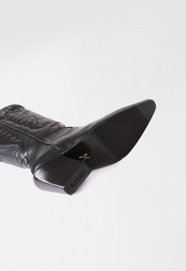 Bota cowboy de mujer negro Bronx new-kole