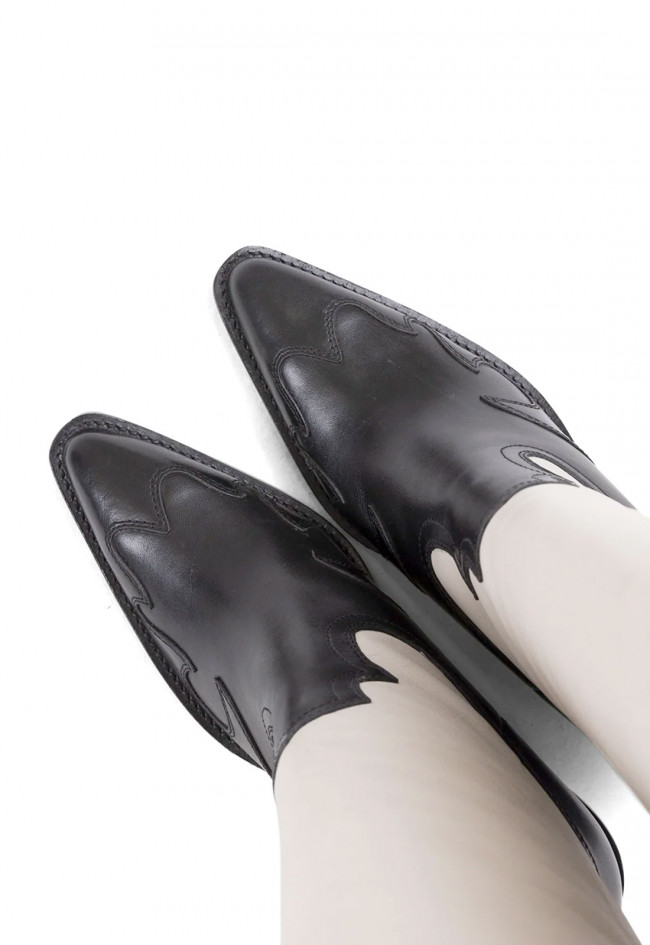 Bota cowboy bordada de mujer blanco Bronx new-kole